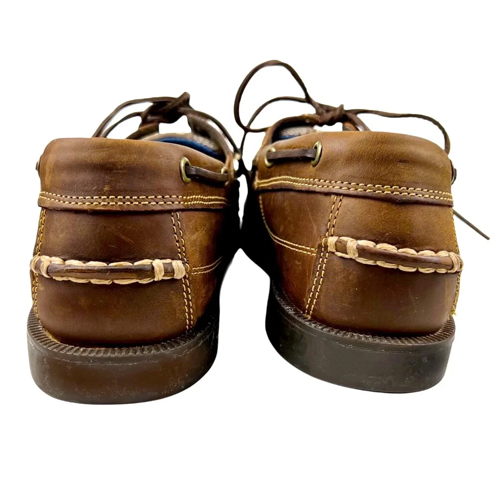 Timberland Mens Brown Leather Lace Up Loafer Size 11.5 With